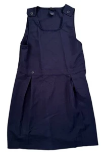 French Toast Navy Blue Button Shoulder Pleated Girl’s School Uniform Size 20 - Picture 1 of 6