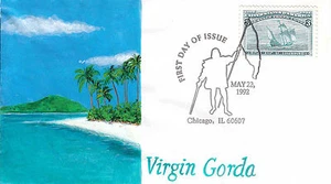 US FDC Sc # 2625 b Voyages of Columbus with hand-painted cachet CDS - US 8229 - Picture 1 of 2
