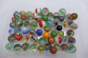 Glass Marbles colours Collectable 329grms mixed 80's Vintage swirls Cats eye