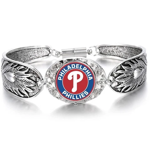 Philadelphia Phillies Women's Sterling Silver Bracelet Baseball w Gift Pkg D3 Cover