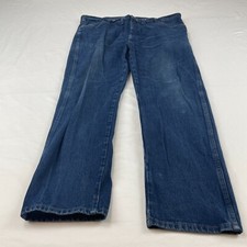 Unbranded Jeans Mens 44x32 Blue Denim Pants High Rise Medium Wash Casual Camp