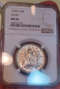 1935 S Texas Commemorative Silver Half Dollar MS66 NGC - Picture 1 of 6