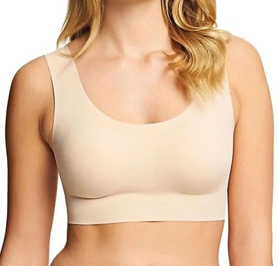 Wacoal Beyond Naked Bra Top Size L 14 Soft Non Wired Macaroon Beige Padded Crop - Image 1 of 4