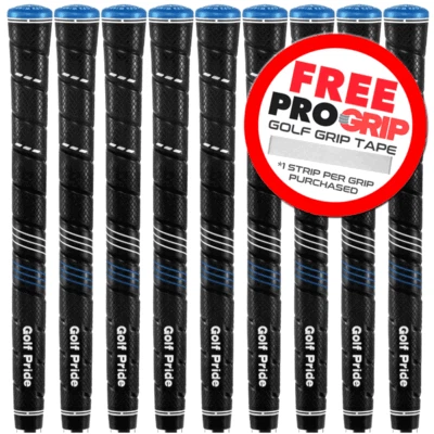 GOLF PRIDE CP2 WRAP BLACK / BLUE JUMBO GOLF GRIPS / MULTIBUY +FREE GRIP TAPE - Image 1 of 4
