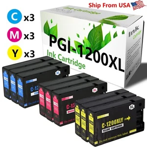 9PK PGI1200XL Ink Cartridge for Canon MAXIFY MB2020 MB2120 MB2320 MB2720,3C3M3Y - Picture 1 of 2