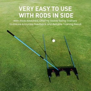 Con objetivo de recorrido, ayuda de entrenamiento de golf: 6 palos de alineación, 5 planos oscilantes - Imagen 1 de 10
