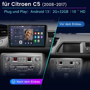 Für Citroen C5 2008-2016 Android 10" Autoradio Carplay GPS Navi WIFI RDS +Kamera - Bild 1 von 16