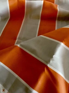 Indoor Outdoor Fabric Bundle Orange And Tan Stripe 5.25 Yards 190”x55” Shade - Picture 1 of 2
