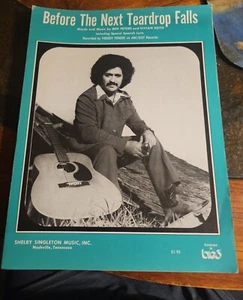 Vintage Sheet Music Freddy Fender Before the Next Teardrop Falls 1975 - Picture 1 of 3