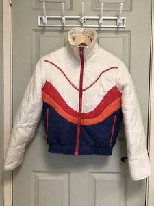 Vintage Retro Cobble Stones Multicolor Puffer Jacket - Children’s Size 12 - Picture 1 of 8