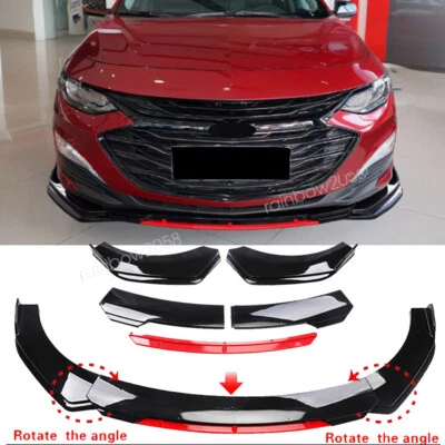 For Chevrolet Malibu Universal Red Front Bumper Lip Splitter Spoiler Body Kit Foto 1 de 4