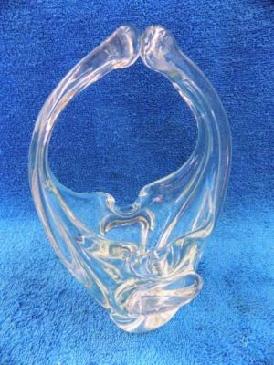 Jarrón vintage moderno de mediados de siglo de cristal de forma libre de 8" ¿posible pulgar? Foto 1 de 4