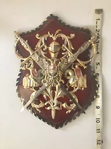 Vintage mittelalterliches Wappen Schwert Plakette Wappen Wandhängend Spanien CC - Bild 1 von 6