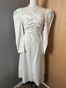 ASTR The Label Women’s White Long Sleeve Tie Neck Dress, Size Small - Picture 1 of 12