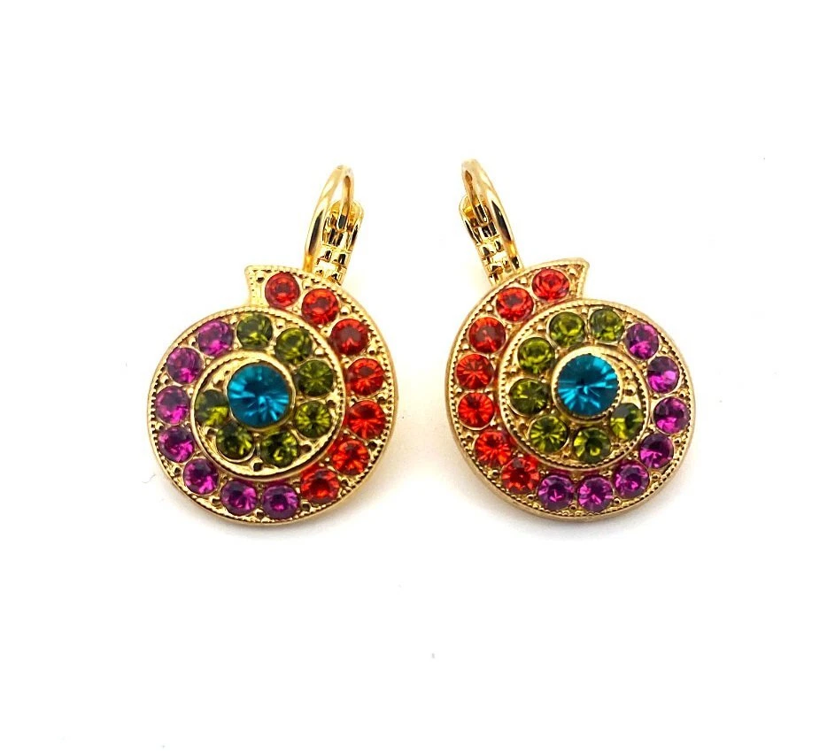 Pendientes de Mariana Tiger Lily Coll. Shell incrustado naranja, ciruela púrpura, gris... Foto 1 de 3