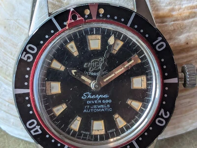Vintage Enicar Sherpa Diver 600 w/A-R 1124 Mvmt,Missing Case Back FOR PARTS ONLY - Image 1 of 4