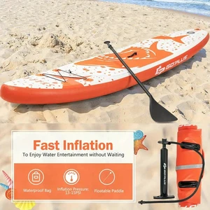 Tabla de remo inflable tabla de SUP naranja 335 cm bolsa de transporte con bomba de remo de pie Reino Unido - Imagen 1 de 10