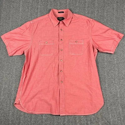 Pendleton Berkeley Shirt Mens XL Red Cotton Chambray Short Sleeve Button Up - Image 1 of 4
