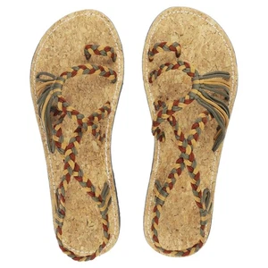 Damen Sandalen Zehentrenner Modell 04 grün braun - Picture 1 of 49