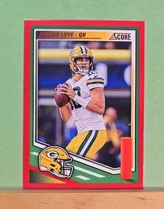 2025 Score Jordan Love Red Border Green Bay Packers - Picture 1 of 2