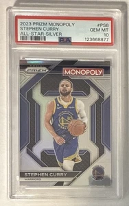 2023 Panini Prizm Monopoly SILVER PRIZM / Stephen Curry / PSA 10 GEM MINT - Foto 1 di 2