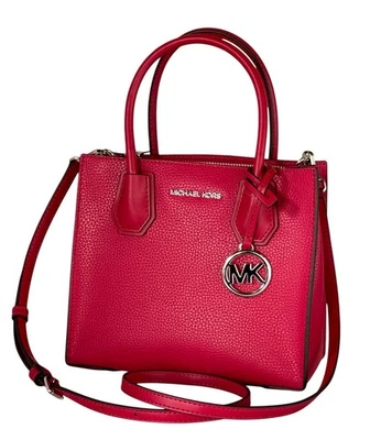 Сумка через плечо Michael Kors Mercer средняя кожаная темно-малиновая - Изображение 1 из 4