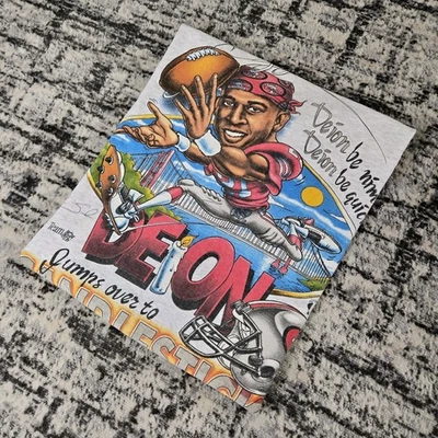 Camiseta De Colección Años 90 Deion Sanders Camiseta Caricatura Xplosion L Candelabro 49ers NFL 1994 Foto 1 de 4