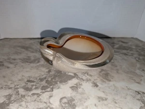 Rare Alfredo Barbini Murano Amber Gold Italian Art Glass Bowl Ashtray ASH2 - Picture 1 of 15
