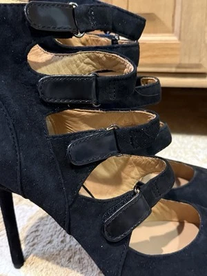 L.A.M.B черная замша Гвен Стефани с ремешками 4» туфли на шпильке новый без коробки - Изображение 1 из 4