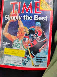 Larry Bird & Wayne Gretzky’s 1st Time Magazine Cover Rated 8.5 by CGC! 3/18/85 - Picture 1 of 4
