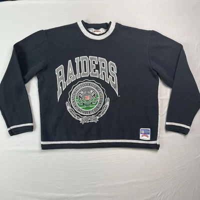 VTG Nutmeg Mills Los Angeles Raiders Sweatshirt Mens Large NFL Crew USA *Read - Image 1 of 4