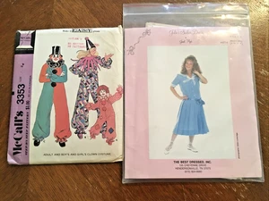LOT of 2 Vintage Dress Patterns 1972 Clown Costume, 1987 Julie’s Sailor Dress - Picture 1 of 7
