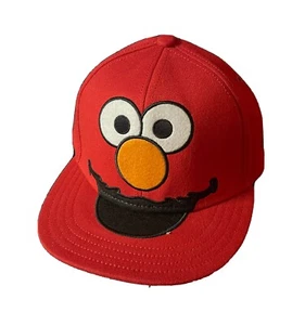 Sesame Street Elmo Red Big Face Flat Bill Mens Baseball Hat Flex Cap New Size 7 - Picture 1 of 7