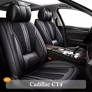 For Cadillac CT4 2020-2025 PU Leather Car 5 Seat Covers Front & Rear Cushion Pad - Picture 1 of 7