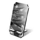 1x 5mm MDF Phone Stand BW - Christmas Tree Bauble Lights #38809