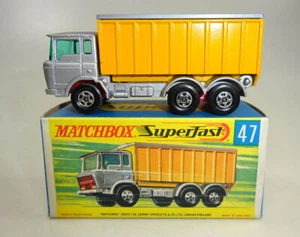 Matchbox Superfast Nr.47A DAF Tipper Truck silber/gelb ohne "Pat.App" Bpl. - Bild 1 von 8