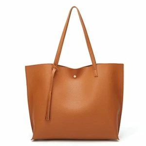 Women PU Leather Tote Tassels Shoulder Bag Ladies Fashion Satchel Messenger Bag - Picture 1 of 37