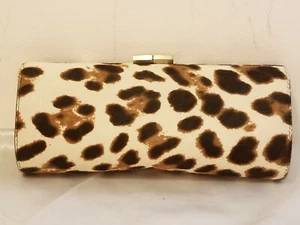 Jimmy Choo Pony Haar Leopard Druck natürlicher Luxus Tube Clutch $ 1.195 Einzelhandel - Bild 1 von 6