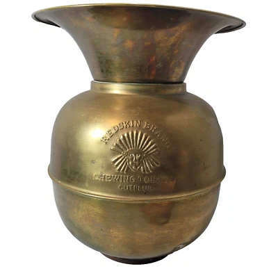 Barra de tabaco para masticar marca Redskin y tabaco coleccionables Spittoon vintage 11" Foto 1 de 4