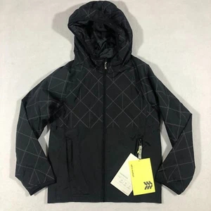 All In Motion Jacket Kids S 6/7 Target Windbreaker Vent Zip Hood Black NEW $25 - Picture 1 of 15
