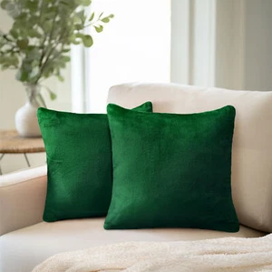Throw Pillow Covers Set of 2 Sofa Couch Soft Microfiber Velvety Cushion Cases - Picture 1 of 125