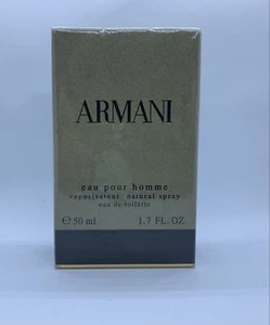 ARMANI EAU POUR HOMME EDT 1.7OZ/50ML RARE Vintage Open Box 38F400 - Picture 1 of 11