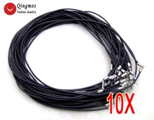 Wholesale 10X Black 2mm Leather Necklace Cord for Jewelry Making  DIY 17'' gp192 - Picture 1 of 6