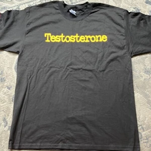 Vintage Testosterone Muscle T-Shirt Large Dangerously Hardcore Gym Tee RARE - Picture 1 of 8