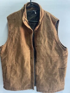 Guapa Men’s Unisex Poly Suede Lined Sleeveless Vest Windbreaker Jacket Zip S M - Picture 1 of 12