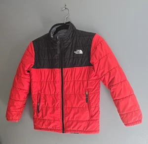 The North Face Mount Chimborazo Red Black Reversible Jacket Boys Size 10/12 - Picture 1 of 8