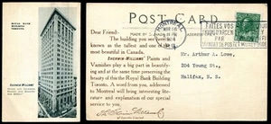 Postal TORONTO Ontario 1924 Royal Bank. Publicidad en pintura Sherwin- Williams - Imagen 1 de 3