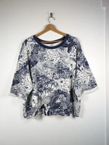 Old Navy Beach Fleece Top Women's Size XXL Tall Oversized Floral Terry Boxy NEW - Picture 1 of 7