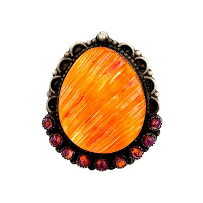 Dean коричневый, кольцо, мульти камень, серебро, ручной работы, 8 1/2" - Изображение 1 из 3