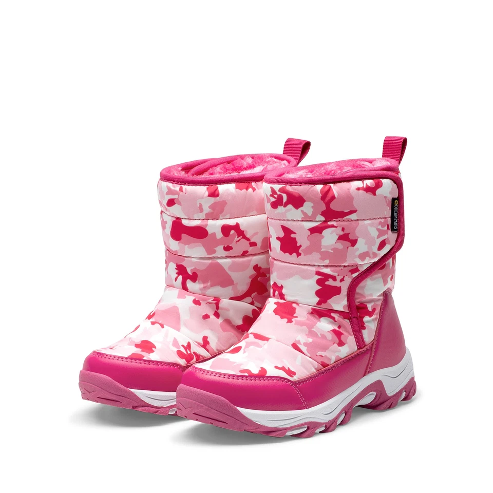 Niñas Niños Botas de Nieve Invierno Medio Pantorrilla Piel Sintética Forradas Cálidas Botas de Nieve de Esquí Foto 1 de 4